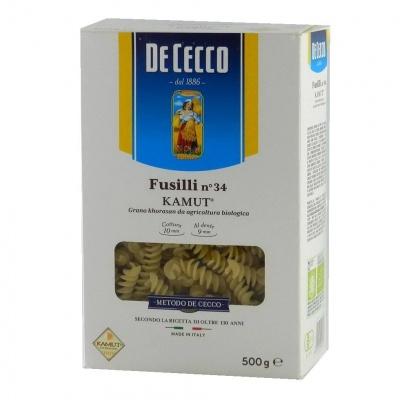 Біологічно чисті та безглютенові De Cecco Fusilli Kamut n.34 0.5 кг