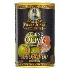 Оливки Kaiser Franz Josef Exclusive Zelene olivy ve slanem nalevu plnne lososovou pastou 300г