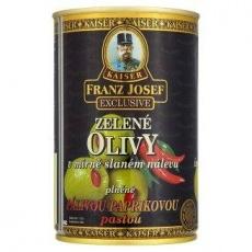 Оливки Kaiser Franz Josef Exclusive Zelene olivy v mirn slanem nalevu plnne pali..