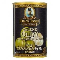 Оливки Kaiser Franz Josef Exclusive Zelene olivy v mirn slanem nalevu plnne esnekovou pastou 300