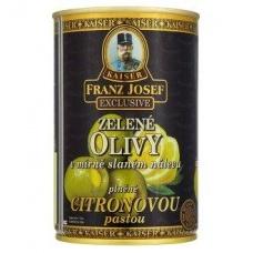 Оливки Kaiser Franz Josef Exclusive Zelene olivy v mirn slanem nalevu plnne citronovou pastou 300