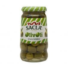 Оливки зелені Sacla Snocciolate без кісточки 290мл