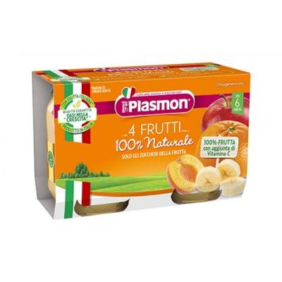 Пюре Plasmon 4 фрукти 3/80 г (від 6 місяців)