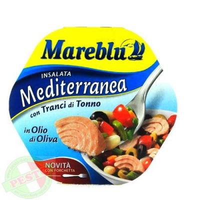 Тунець Mareblu insalata Mediterranea con Tranci di Tonno 220 г (суміш)