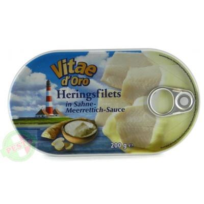 Філе Vita doro Heringsfilets in Sahne-Meerrettich-Sauce 200 г (оселедця)