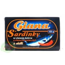 Сардина Giana Sardinky ve slanem nalevu a slunecnicovem oleji chilli 125g