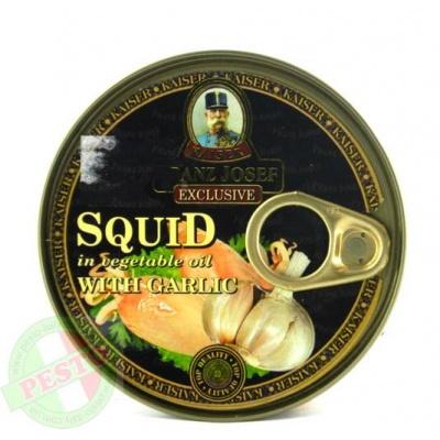 Кальмари Kaiser squid in vegetable oil with garlic 170 г