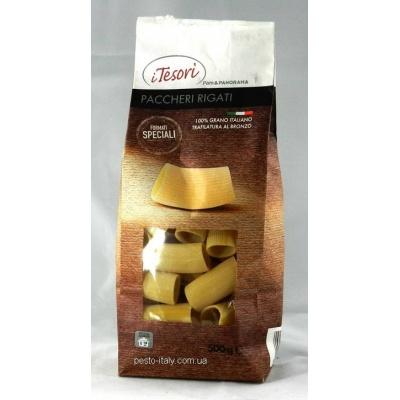 Канелоні Tesori Paccheri Rigati 100% grano Italiano formati speciali 0.5 кг
