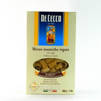 Биологически чистые и безглютеновые De cecco Mezze Maniche Rigate 0.5 кг