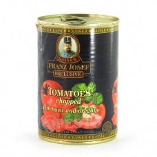 Консервовані томати Kaiser Fracz Josef різані з травами та перцем чилі 400г