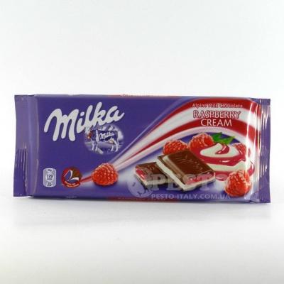 Шоколад Milka молочний з малиновим джемом 100 г