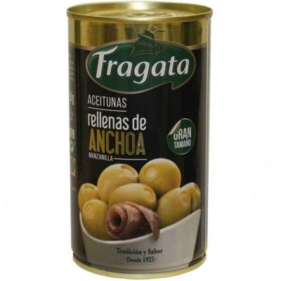 Оливки Fragata зеленые с анчоусами 300 г