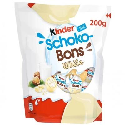 Шоколадні яйця Kinder schoko bons white 200 г