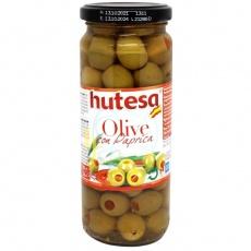 Оливки зеленые Hutesa с паприкой 350г