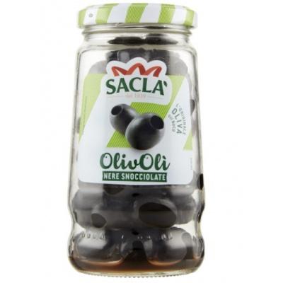 Оливки чорні Sacla без росолу 135г