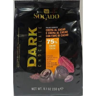 Цукерки Socado чорний шоколад 75% какао 230г