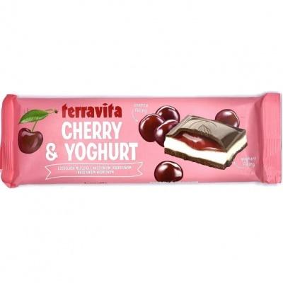 Шоколад молочний Terravita з вишнево-йогуртовою начинкою 235 г