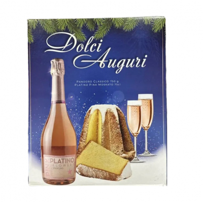Подарочный набор Dolci Auguri шампанское + панеттон 750г 