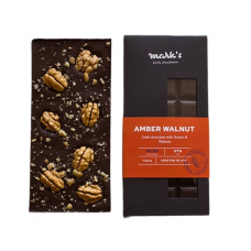 Чорний шоколад Amber walnut мед та грецький горіх 110г