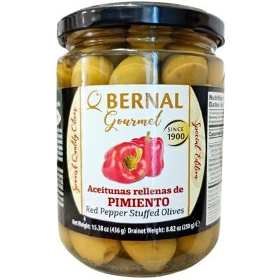 Оливки зеленые фаршированные перцем Bernal pimiento 436 г