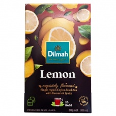 Чай чорний зі смаком лимона Dilmah 20 пакетиків