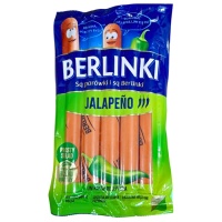 Гострі сосиски з яловичини та курятини Animex Foods Berlinki з перцем халапеньйо 250 г