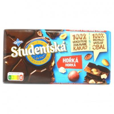 Шоколад Studentska чорний з родзинками і арахісом 170г