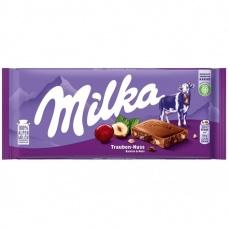 Молочний шоколад Milka з родзинками та горіхом 100 г