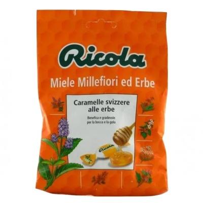 Карамельные конфеты Ricola с цветочным медом и травами без глютена 75г