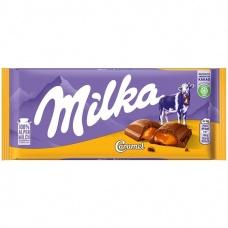 Молочный шоколад Milka с карамелью 100г