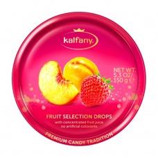 Льодяники Kalfany зі смаком персика, полуниці та абрикосу 150г