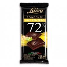 Шоколад чорний Laica з імбиром та лаймом 72% какао 100г