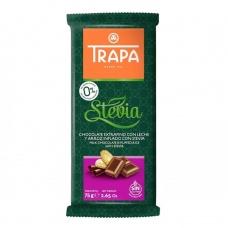 Trapa - Stevia шоколад молочный с рисовыми криспами без глютена и сахара 75г