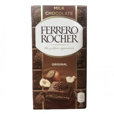 Шоколад Ferrero Rocher молочний з лісовим горіхом 90г