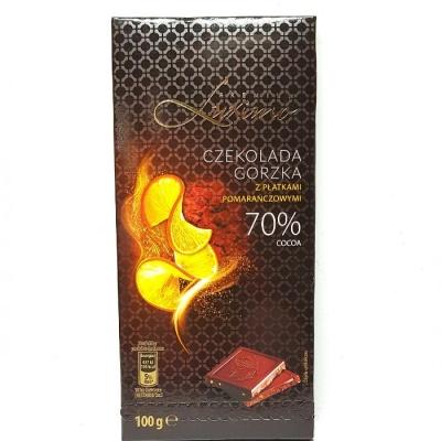 Шоколад Luximo 70% какао со вкусом апельсина 100г