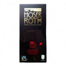 Шоколад чорний Moser roth 80% какао Уганда 100г