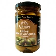 Оливки зелені Crespi olive bella di cerignola з кісточкою 310г