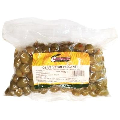 Оливки мариновані Lanfranco пікантні у пакеті з кісточкою 1кг