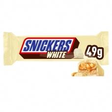 Шоколадный батончик Snickers в белом шоколаде 49г