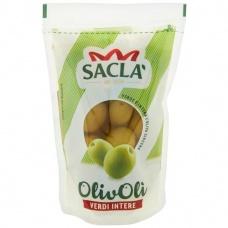 Оливки Sacla зелені з кісточкою 185г