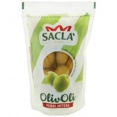 Оливки Sacla зеленые с косточкой 185г