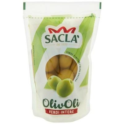 Оливки Sacla зеленые с косточкой 185г
