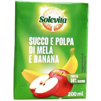 Сок Solevita с мякотью яблока и банана 200мл