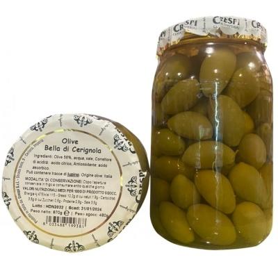 Оливки Crespi olive bella di cerignola с косточкой 870г