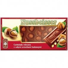 Шоколад молочный с лесным орехом Nussbeisser 100г