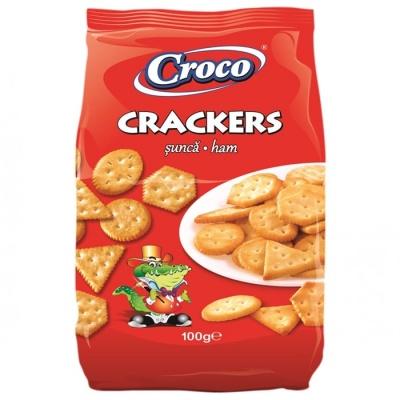 Крекер Croco crackers з смаком шинки 100 г
