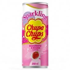 Напиток газированный Chupa Chups крем-клубника без сахара 250 мл