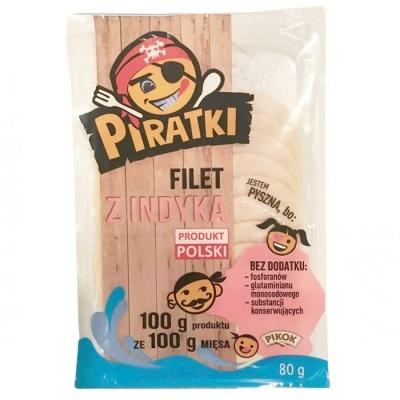 Нарізка ковбаси Piratki filet z indyka 80 г