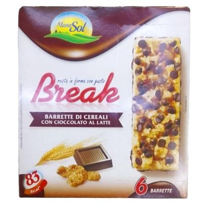 Злаковые батончики ManuSol Break с шоколадом (6*21) 126 г