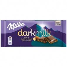 Шоколад Milka Darkmilk з мигдалем 85г